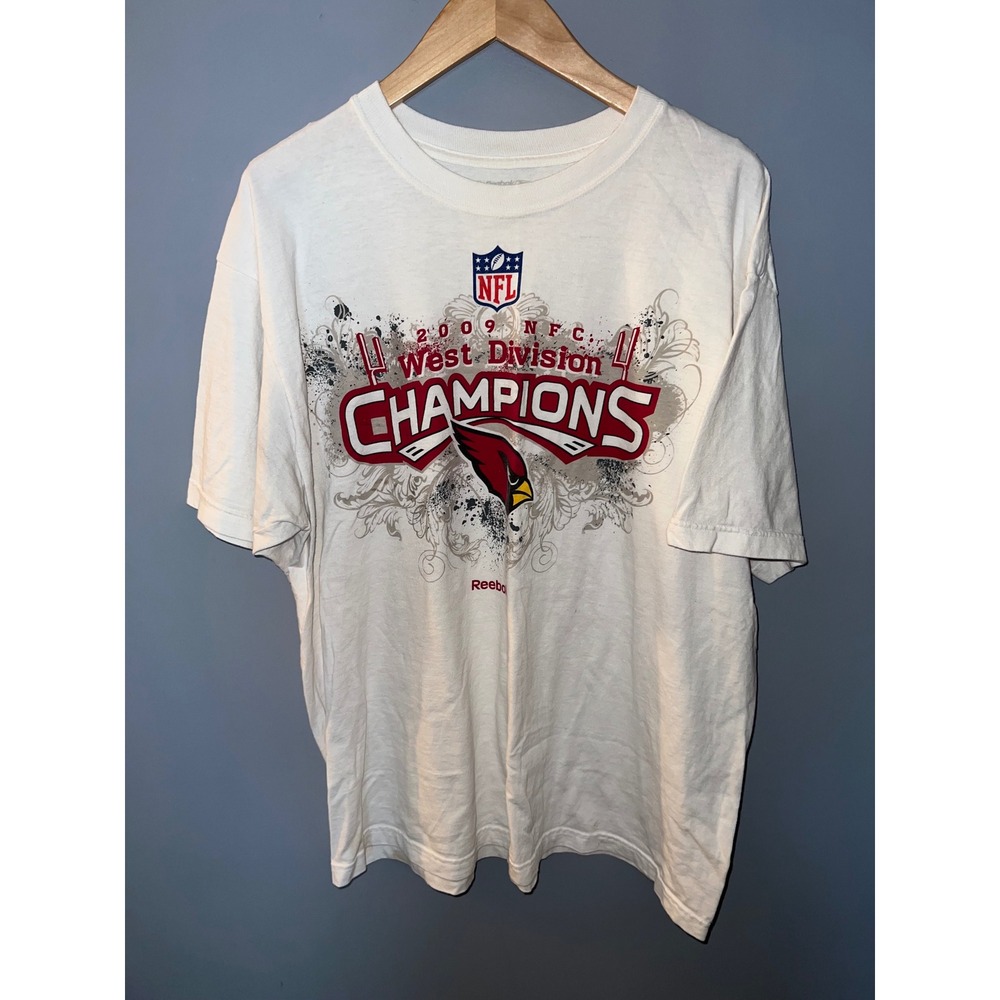 Reebok Arizona Cardinals 2009‎ NFC West Division Champions T-Shirt Large White
